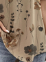 Plus Size Floral Loose Jersey Casual T-Shirt