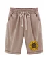 Women Sunflower Shorts Wide Leg Pants Casual Summer Shorts