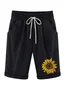 Women Sunflower Shorts Wide Leg Pants Casual Summer Shorts