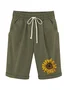 Women Sunflower Shorts Wide Leg Pants Casual Summer Shorts