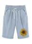 Women Sunflower Shorts Wide Leg Pants Casual Summer Shorts