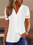 Lace Shirt Collar Simple Plain Blouse