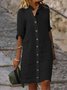 JFN Cotton & Linen Plain Casual Dress