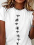 Women Floral Short Sleeve Tee T-shirt Crew Neck Casual Summer Top