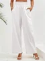 JFN Casual Plain Paperbag Waist Wide Leg Pants