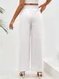 JFN Casual Plain Paperbag Waist Wide Leg Pants