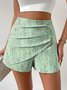 Casual Regular Fit Abstract Buckle Shorts