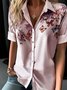 Butterfly Loose Shirt Collar Casual Blouse