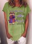 Women's Funny Old Friend Smile A Lot More Graphic Printing Text Letters Crew Neck Cotton-Blend Casual T-Shirt