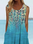 Casual Crew Neck Ombre Floral Dress