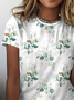 Crew Neck Casual Loose Floral T-Shirt