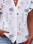 Plus size Floral Casual Notched Blouse