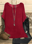 JFN Round Neck Solid Casual Blouse