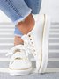 Chain Decor Lace-up Casual Skate Shoes