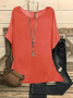 JFN Round Neck Solid Casual Blouse