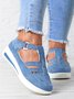 Hollow out Braided Hook and Loop Sports Sandals