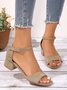 Women Minimalist Adjustable Buckle Block Heel Sandals
