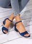 Women Minimalist Adjustable Buckle Block Heel Sandals