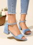 Women Minimalist Adjustable Buckle Block Heel Sandals