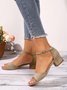 Women Minimalist Adjustable Buckle Block Heel Sandals