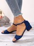 Women Minimalist Adjustable Buckle Block Heel Sandals