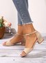 Women Minimalist Adjustable Buckle Block Heel Sandals