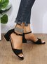Women Minimalist Adjustable Buckle Block Heel Sandals