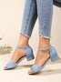 Women Minimalist Adjustable Buckle Block Heel Sandals