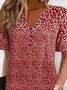 Women Floral Short Sleeve Summer Dress Daily Casual Mini Shift Dress H-Line Dress
