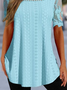 Casual Square Neck Lace T-Shirt