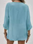 JFN Cotton V Neck Plain Blouse