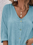 JFN Cotton V Neck Plain Blouse