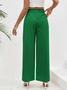 JFN Casual Plain Paperbag Waist Wide Leg Pants