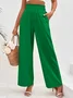 JFN Casual Plain Paperbag Waist Wide Leg Pants