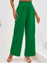 JFN Casual Plain Paperbag Waist Wide Leg Pants