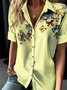 Butterfly Loose Shirt Collar Casual Blouse