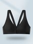 Women's Breathable Sexy Simple Front Button V-Neck Seamless Bra & Bralette