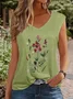 Women's Cap Sleeve Tank Top Camisole Summer Floral V Neck Daily Simple Top