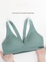 Women's Breathable Sexy Simple Front Button V-Neck Seamless Bra & Bralette