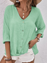 JFN Cotton V Neck Plain Blouse