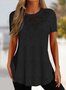 Lace Regular Fit Casual Plain Shirt