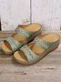 Retro Style Hollow Out Circular Embroidery Foot Casual Slippers