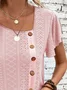 Knitted Loose Plain Casual Blouse