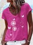 Women Plain Short Sleeve Tee T-shirt V Neck Casual Summer Top