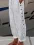 Women's H-Line Straight Pants Daily Going Out Pants Casual Buttoned Cotton Striped All Season Pants