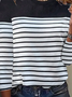 Crew Neck Striped Casual T-Shirt