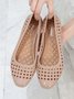 Transparent Waterproof PVC Jelly Glue Hollow Breathable Flat Shoes