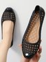 Transparent Waterproof PVC Jelly Glue Hollow Breathable Flat Shoes