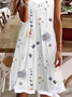 Casual Floral Loose Crew Neck Dress