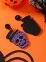Halloween Glitter Skull Hat Stud Earrings